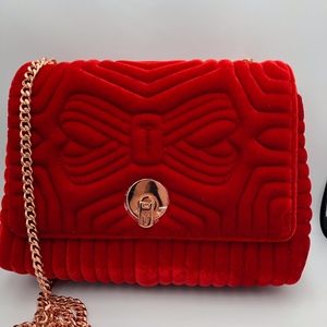 Brand New TED BAKER Quilted velvet crossbody purse